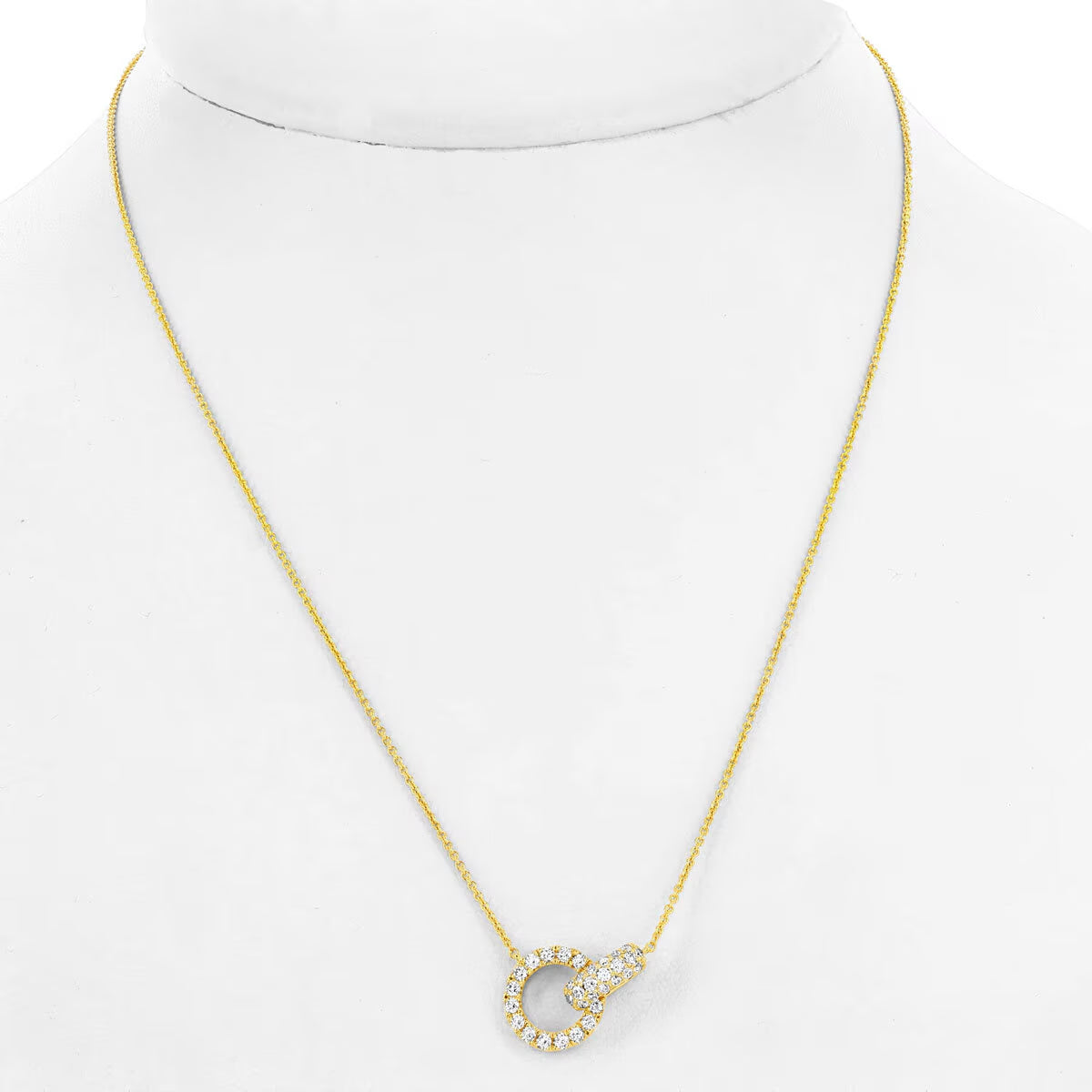 0.50Ctw round Brilliant Cut Diamond Necklace, 14Ct Yellow Gold