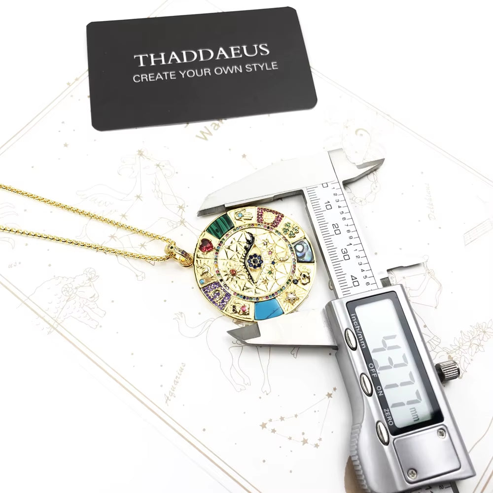 Necklace Amulet Magical Lucky Symbols New Fine Jewelry Europe 925 Sterling Silver Wheel of Fortune Gift for Women Men