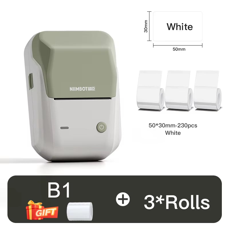 B1 Thermal Label Printer Bluetooth Portable Pocket Label Maker Barcode QR Code Self-Adhesive Sticker Labeling Machine