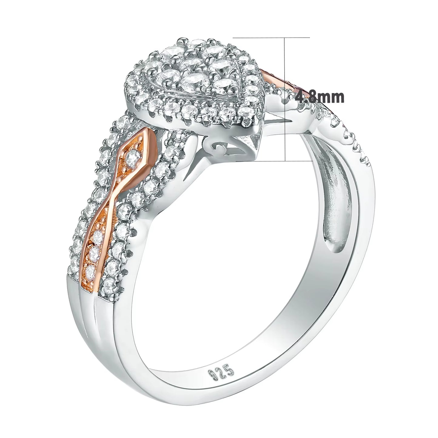 3 Pcs 925 Sterling Silver Wedding Rings for Women 1.3 Ct Double Pear Shape AAAAA CZ Engagement Ring Set Clearance Sale