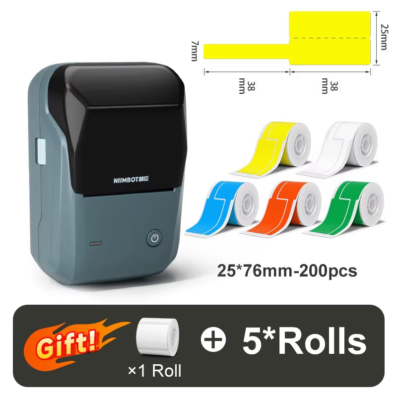 B1 Thermal Label Printer Bluetooth Portable Pocket Label Maker Barcode QR Code Self-Adhesive Sticker Labeling Machine