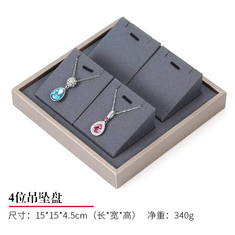 Luxury Jewelry Display Set Shop Exhibitor Counter Window Display Stand Necklace Ring Earring Organizer Holder Bracelet Rack