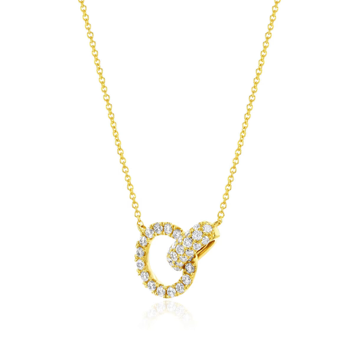 0.50Ctw round Brilliant Cut Diamond Necklace, 14Ct Yellow Gold