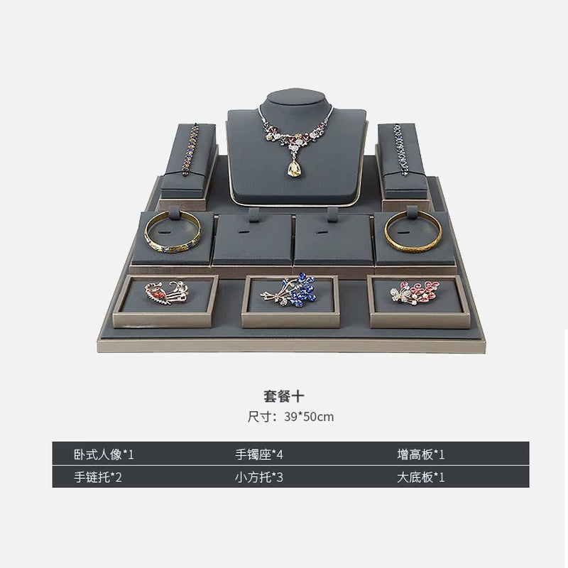 Luxury Jewelry Display Set Shop Exhibitor Counter Window Display Stand Necklace Ring Earring Organizer Holder Bracelet Rack