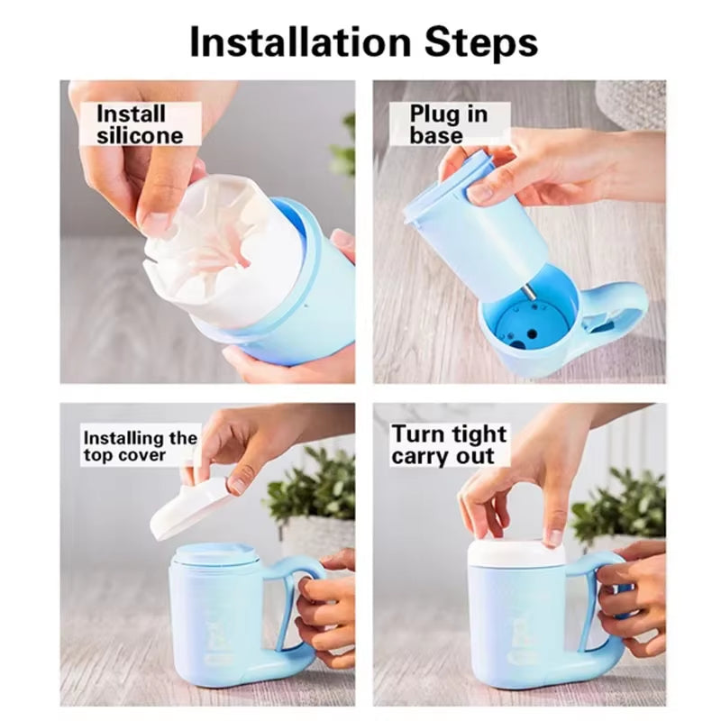 Outdoor Portable Pet Dog Paw Cleaner Cup Soft Silicone Foot Washer Clean Dog Paws One Click Manual Quick Feet Wash Cleaner