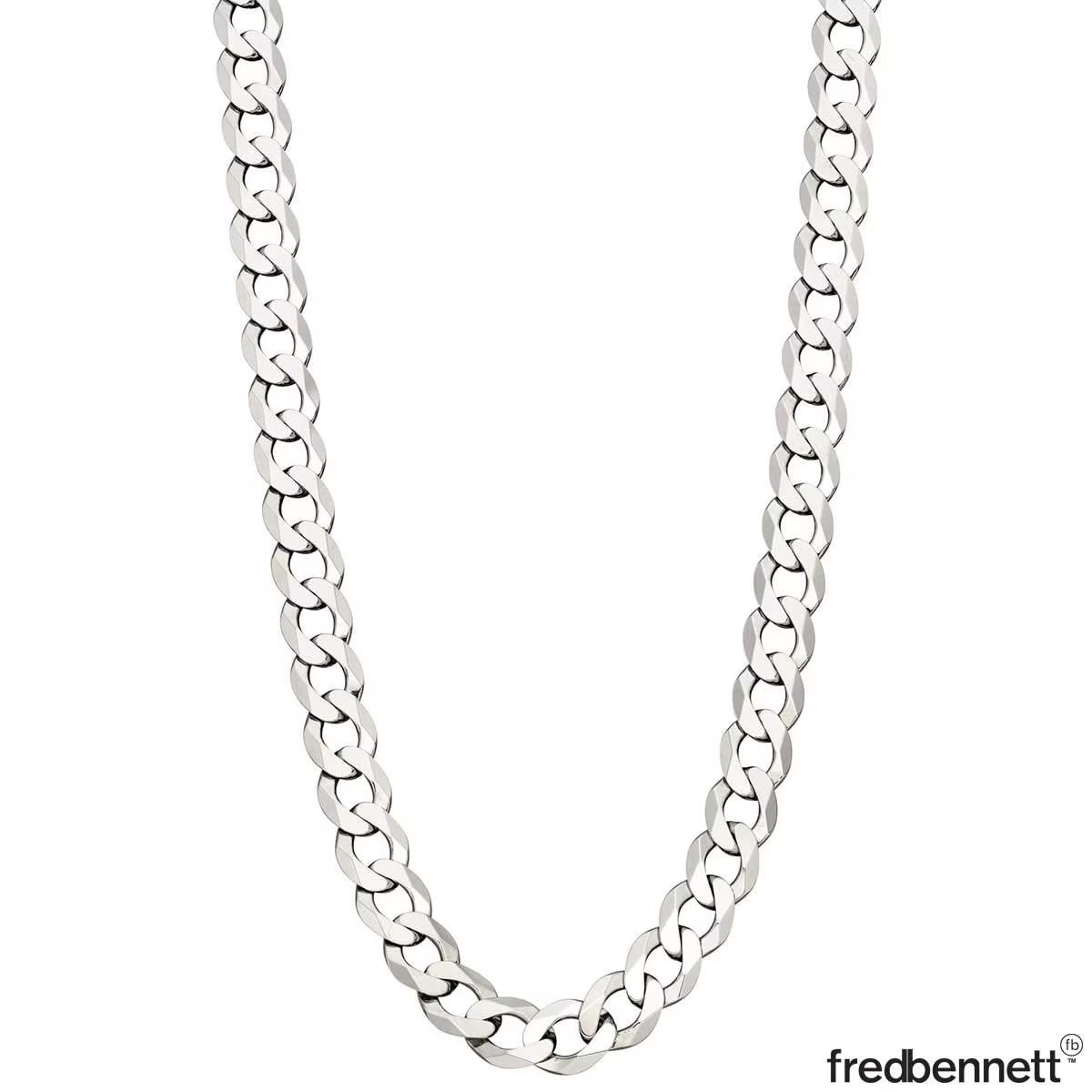 Sterling Silver Heavyweight Diamond Cut Curb Chain Necklace