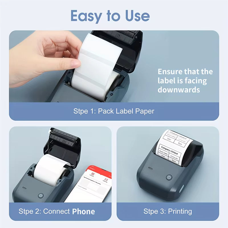 B1 Thermal Label Printer Bluetooth Portable Pocket Label Maker Barcode QR Code Self-Adhesive Sticker Labeling Machine