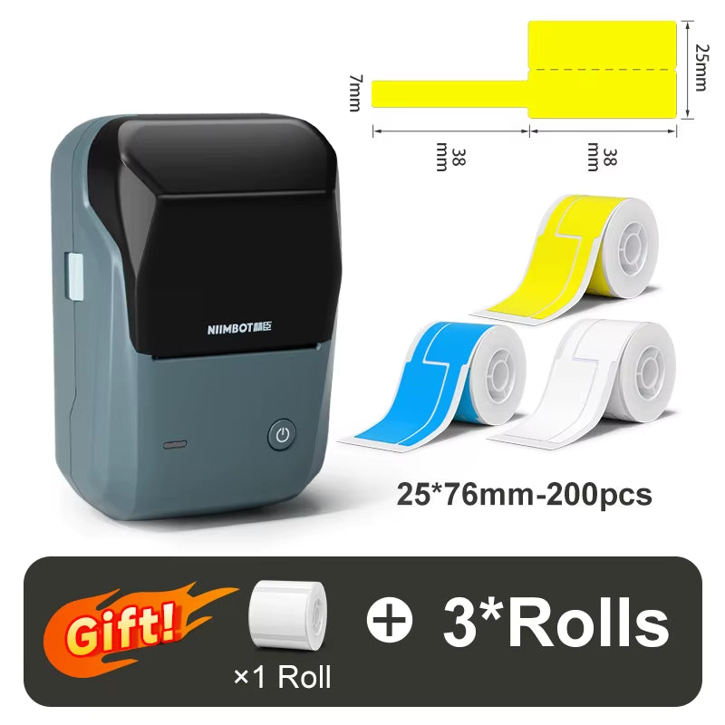 B1 Thermal Label Printer Bluetooth Portable Pocket Label Maker Barcode QR Code Self-Adhesive Sticker Labeling Machine