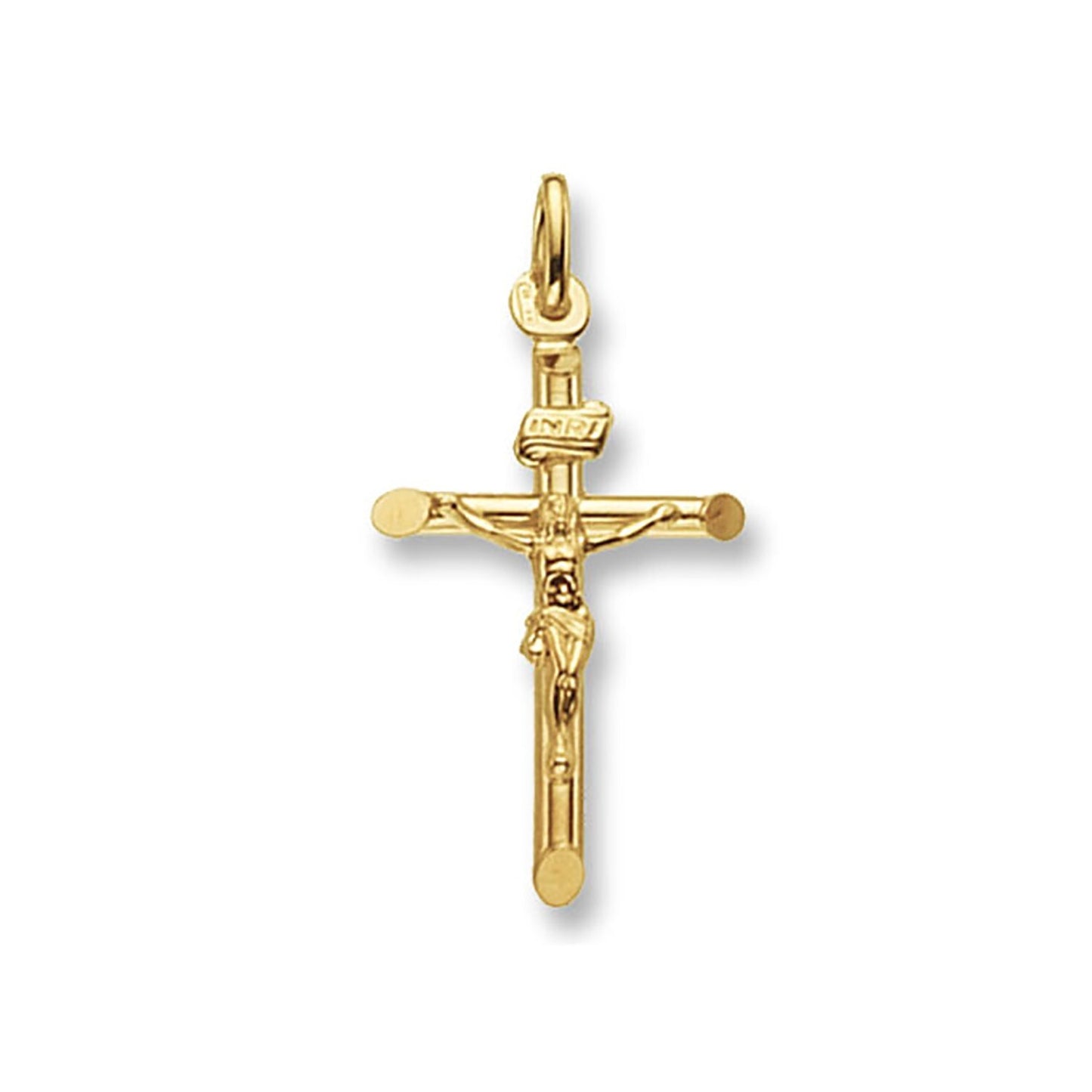 9Ct Yellow Gold Crucifix Cross Pendant Medium 30 X 15Mm Christening Communion
