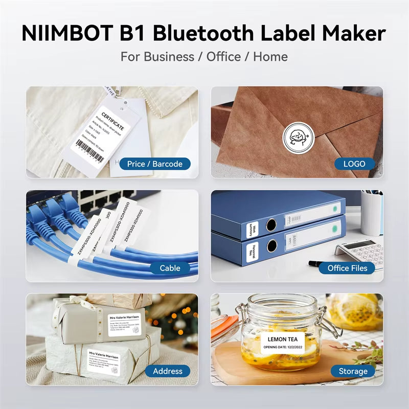 B1 Thermal Label Printer Bluetooth Portable Pocket Label Maker Barcode QR Code Self-Adhesive Sticker Labeling Machine