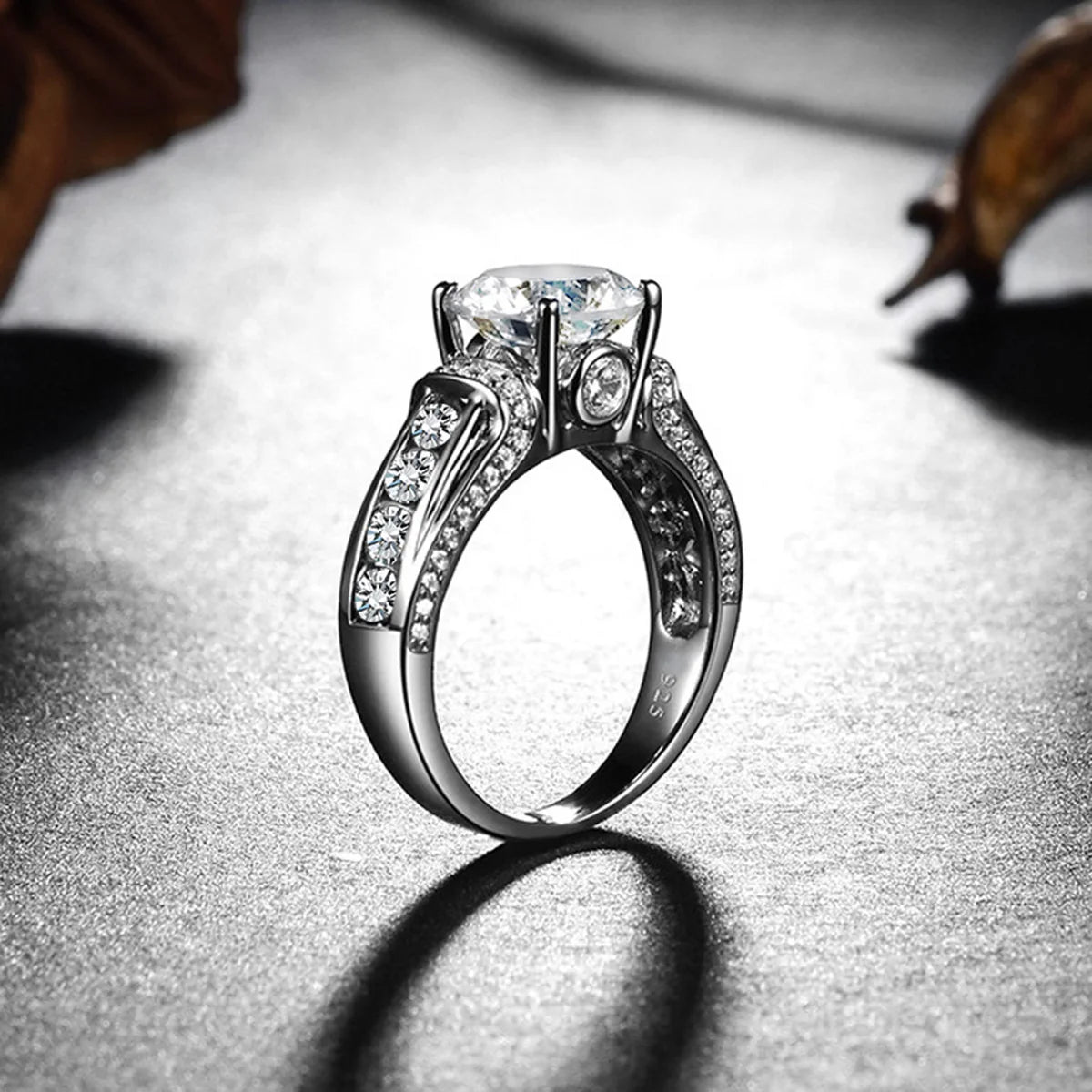 Real 2 Carats Moissanite Rings for Women Solid 925 Sterling Silver Wedding Band Luxury Female Jewelry Accessories Gift for Girls