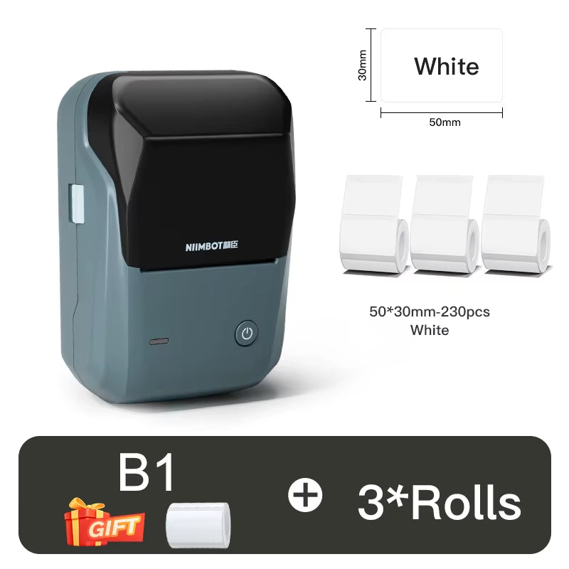 B1 Thermal Label Printer Bluetooth Portable Pocket Label Maker Barcode QR Code Self-Adhesive Sticker Labeling Machine
