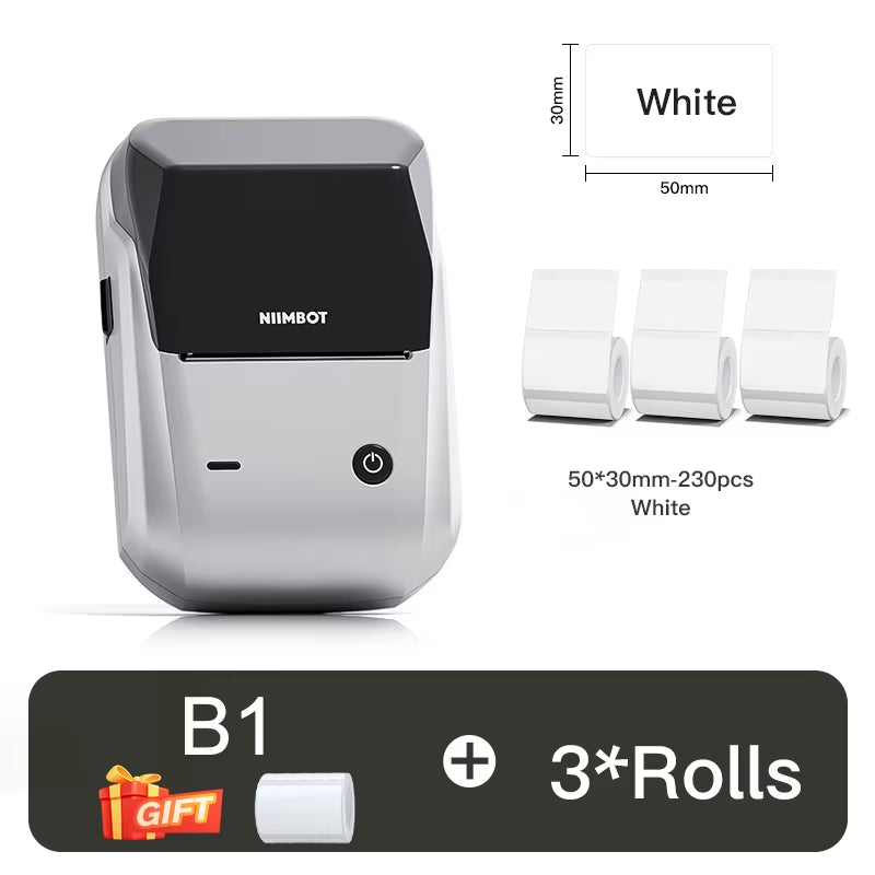 B1 Thermal Label Printer Bluetooth Portable Pocket Label Maker Barcode QR Code Self-Adhesive Sticker Labeling Machine