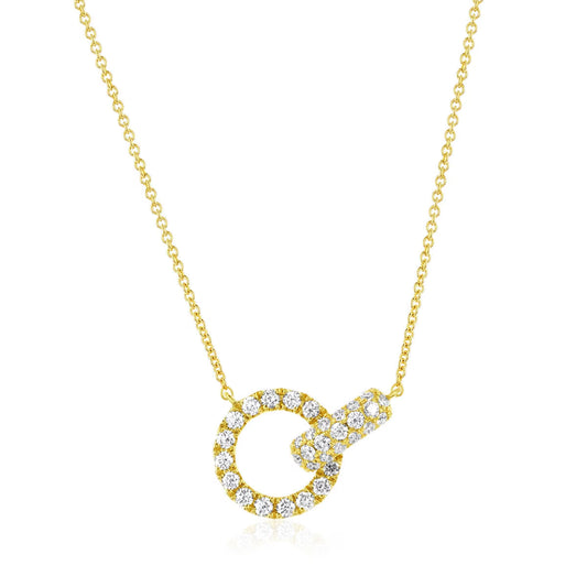 0.50Ctw round Brilliant Cut Diamond Necklace, 14Ct Yellow Gold