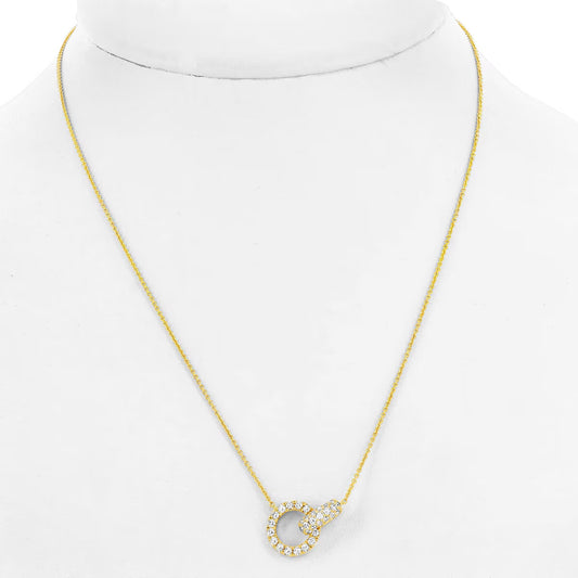 0.50Ctw round Brilliant Cut Diamond Necklace, 14Ct Yellow Gold