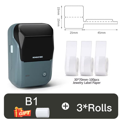 B1 Thermal Label Printer Bluetooth Portable Pocket Label Maker Barcode QR Code Self-Adhesive Sticker Labeling Machine