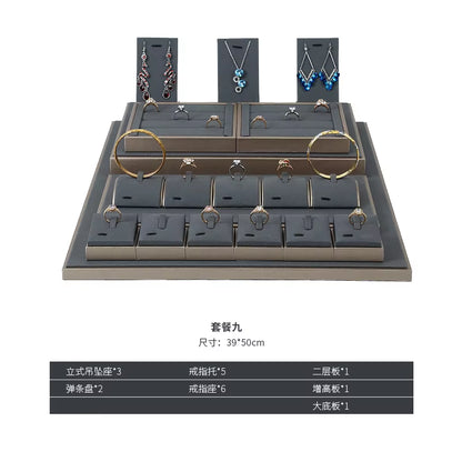 Luxury Jewelry Display Set Shop Exhibitor Counter Window Display Stand Necklace Ring Earring Organizer Holder Bracelet Rack