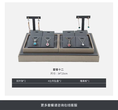 Luxury Jewelry Display Set Shop Exhibitor Counter Window Display Stand Necklace Ring Earring Organizer Holder Bracelet Rack