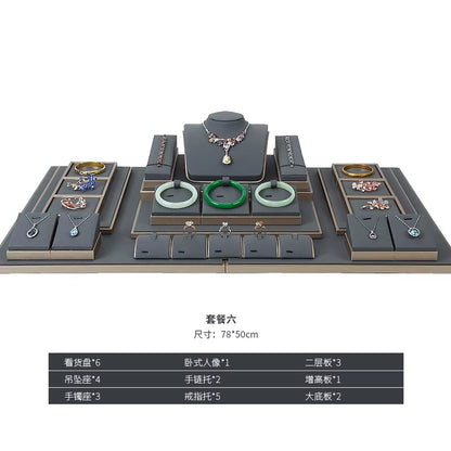Luxury Jewelry Display Set Shop Exhibitor Counter Window Display Stand Necklace Ring Earring Organizer Holder Bracelet Rack