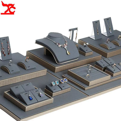 Luxury Jewelry Display Set Shop Exhibitor Counter Window Display Stand Necklace Ring Earring Organizer Holder Bracelet Rack
