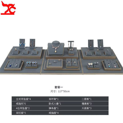 Luxury Jewelry Display Set Shop Exhibitor Counter Window Display Stand Necklace Ring Earring Organizer Holder Bracelet Rack