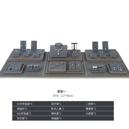 Luxury Jewelry Display Set Shop Exhibitor Counter Window Display Stand Necklace Ring Earring Organizer Holder Bracelet Rack