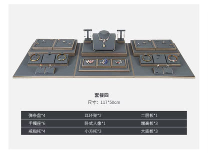 Luxury Jewelry Display Set Shop Exhibitor Counter Window Display Stand Necklace Ring Earring Organizer Holder Bracelet Rack