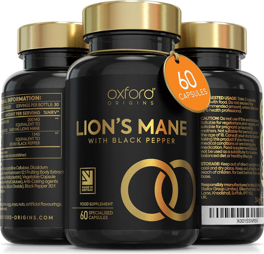 Advanced Lions Mane Mushroom 2400Mg - 60 High Strength Vegan Capsules - Lions Ma