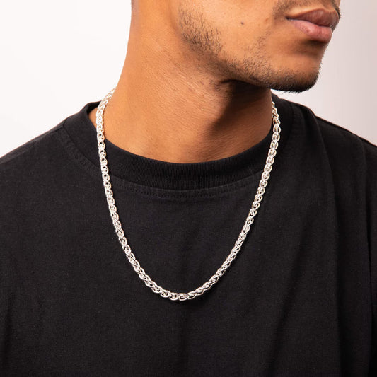 Sterling Silver Heavyweight Spiga Link Chain Necklace