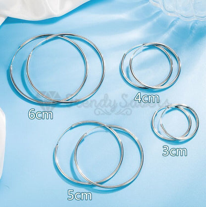 18Ct Gold Plated Silver Stainless Steel Seamless Large Small Thin Hoop Earrings