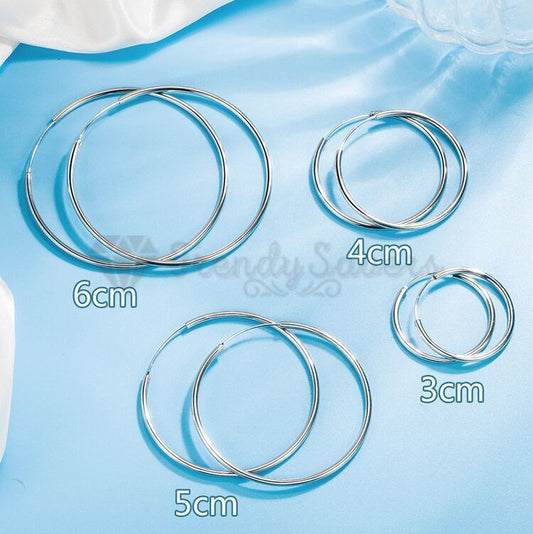 18Ct Gold Plated Silver Stainless Steel Seamless Large Small Thin Hoop Earrings