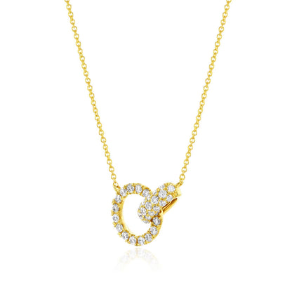 0.50Ctw round Brilliant Cut Diamond Necklace, 14Ct Yellow Gold