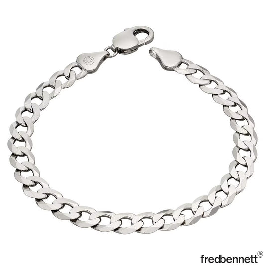 Sterling Silver Heavyweight Diamond Cut Curb Chain Bracelet