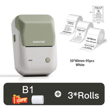 B1 Thermal Label Printer Bluetooth Portable Pocket Label Maker Barcode QR Code Self-Adhesive Sticker Labeling Machine