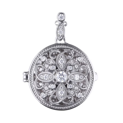 Sterling Silver round Medallion Filigree Locket