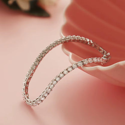 Pure Silver of 16-20.5CM Tennis Bracelet Jewelry 2-4Mm 5A CZ Eternal Gift for Wife Stunning Real 925 Jewellery