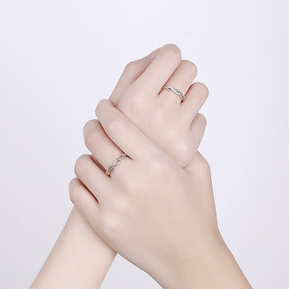 925 Sterling Silver Crystal Twisted Adjustable Ring Women Mens Jewellery Gift