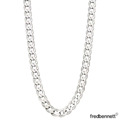 Sterling Silver Heavyweight Diamond Cut Curb Chain Necklace