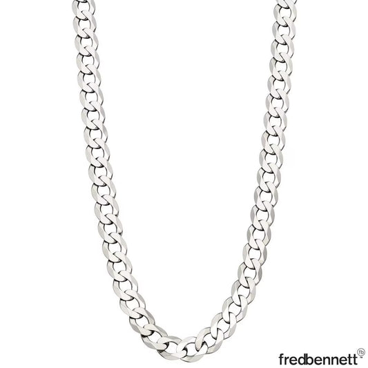 Sterling Silver Heavyweight Diamond Cut Curb Chain Necklace