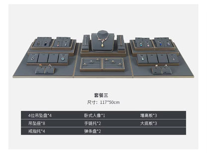 Luxury Jewelry Display Set Shop Exhibitor Counter Window Display Stand Necklace Ring Earring Organizer Holder Bracelet Rack