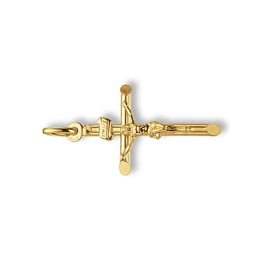9Ct Yellow Gold Crucifix Cross Pendant Medium 30 X 15Mm Christening Communion