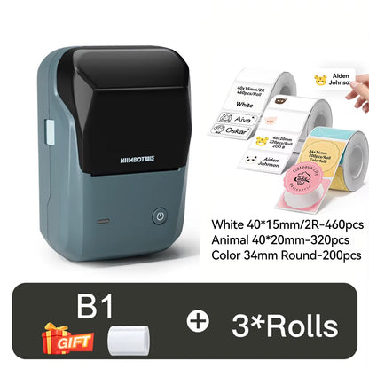 B1 Thermal Label Printer Bluetooth Portable Pocket Label Maker Barcode QR Code Self-Adhesive Sticker Labeling Machine