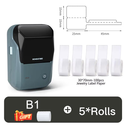 B1 Thermal Label Printer Bluetooth Portable Pocket Label Maker Barcode QR Code Self-Adhesive Sticker Labeling Machine