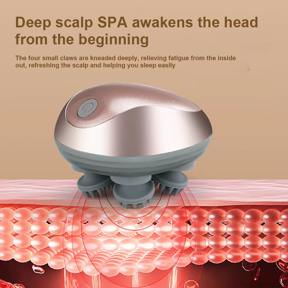 Mini Head Massage Machine Silicone Scalp Magnetic Suction Charging Silicone Shoulder Multifunctional Kneading Vibration Head Spa
